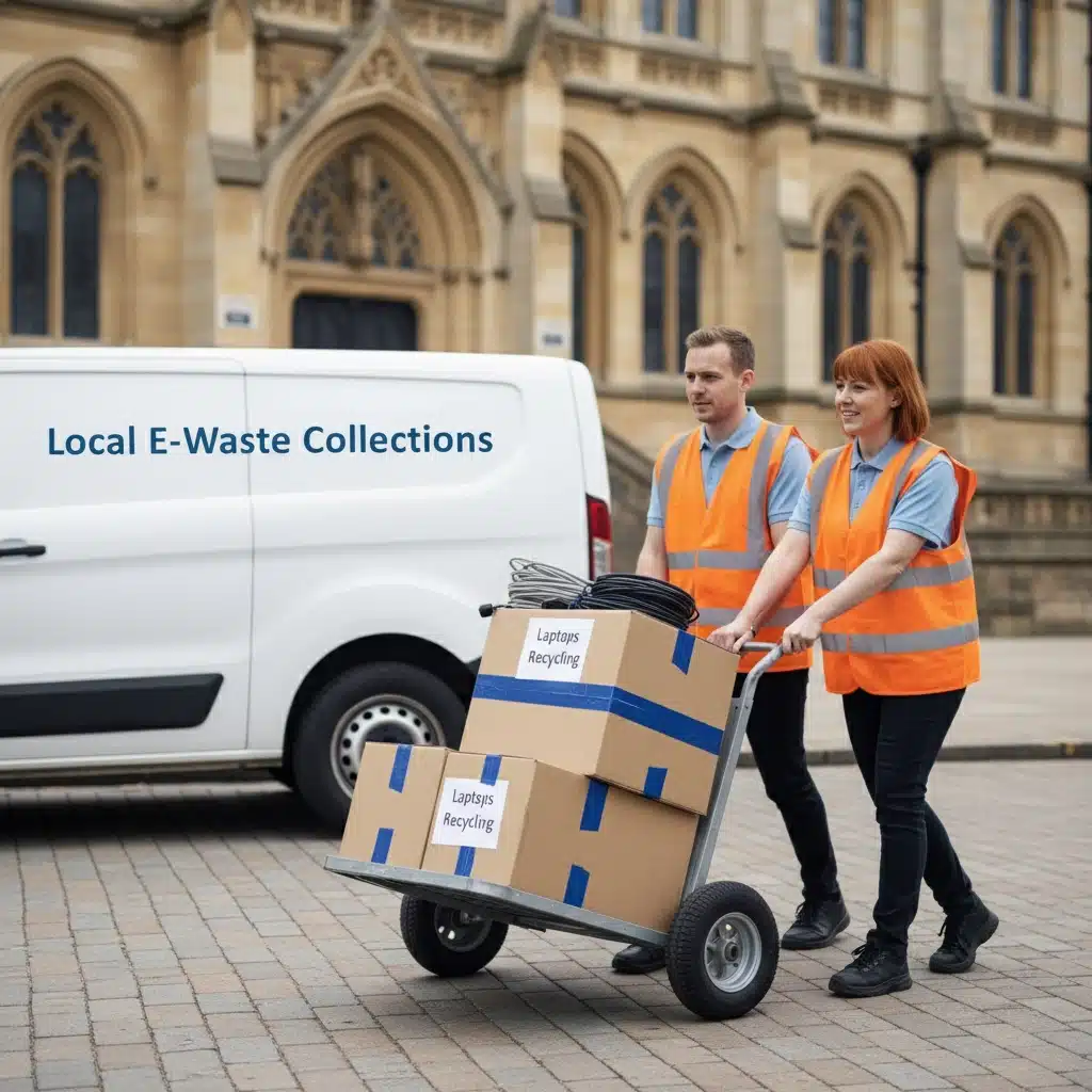local e-waste pickup using a sack truck
